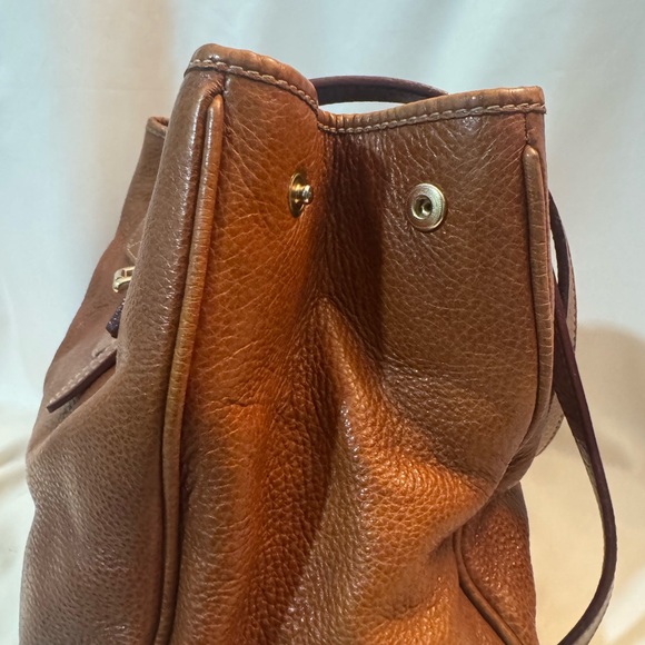 Dooney & Bourke Red Interior with Brown Leather Tag - Picture 8 of 10